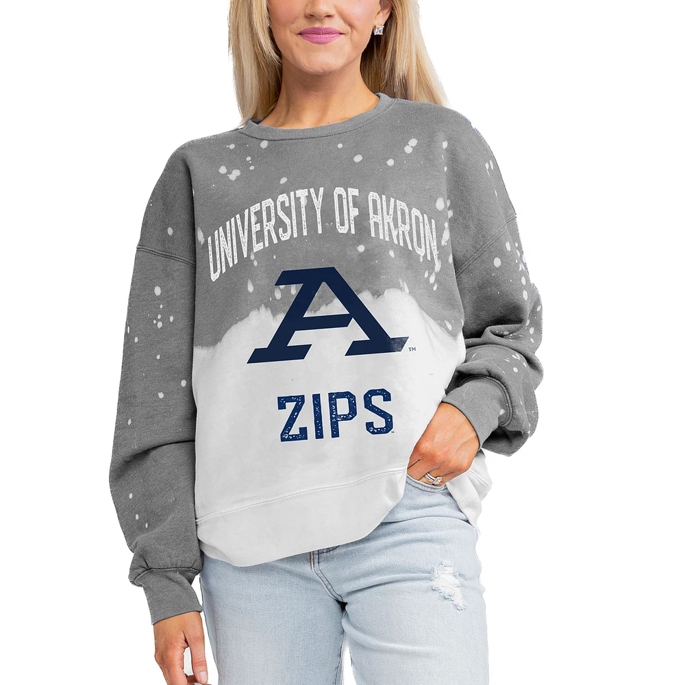 Women's Gameday Couture Gray Akron Zips Twice As Nice Pullover Sweatshirt