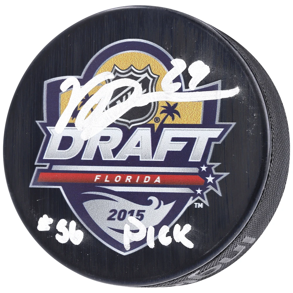 Vince Dunn Seattle Kraken Autographed 2015 NHL Draft Logo Hockey Puck with "#56 Pick" Inscription