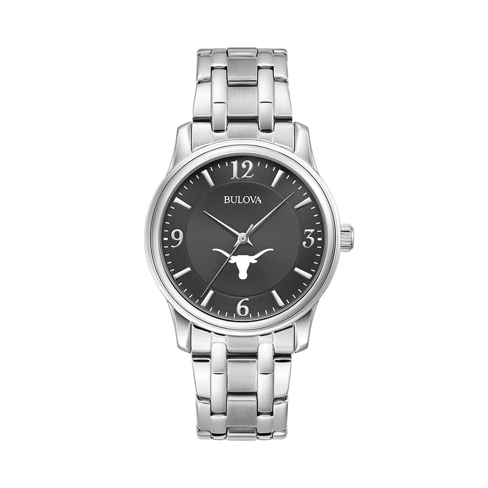 Men's Bulova Black Texas Longhorns Stainless Steel Corporate Collection Watch