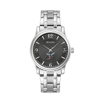 Men's Bulova Black Delaware State Hornets Stainless Steel Corporate Collection Watch