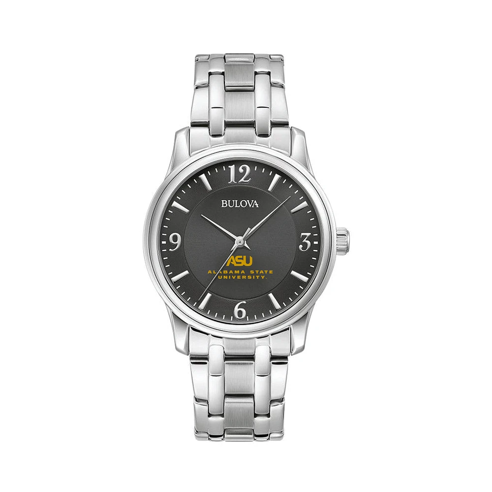 Men's Bulova Black Alabama State Hornets Stainless Steel Corporate Collection Watch