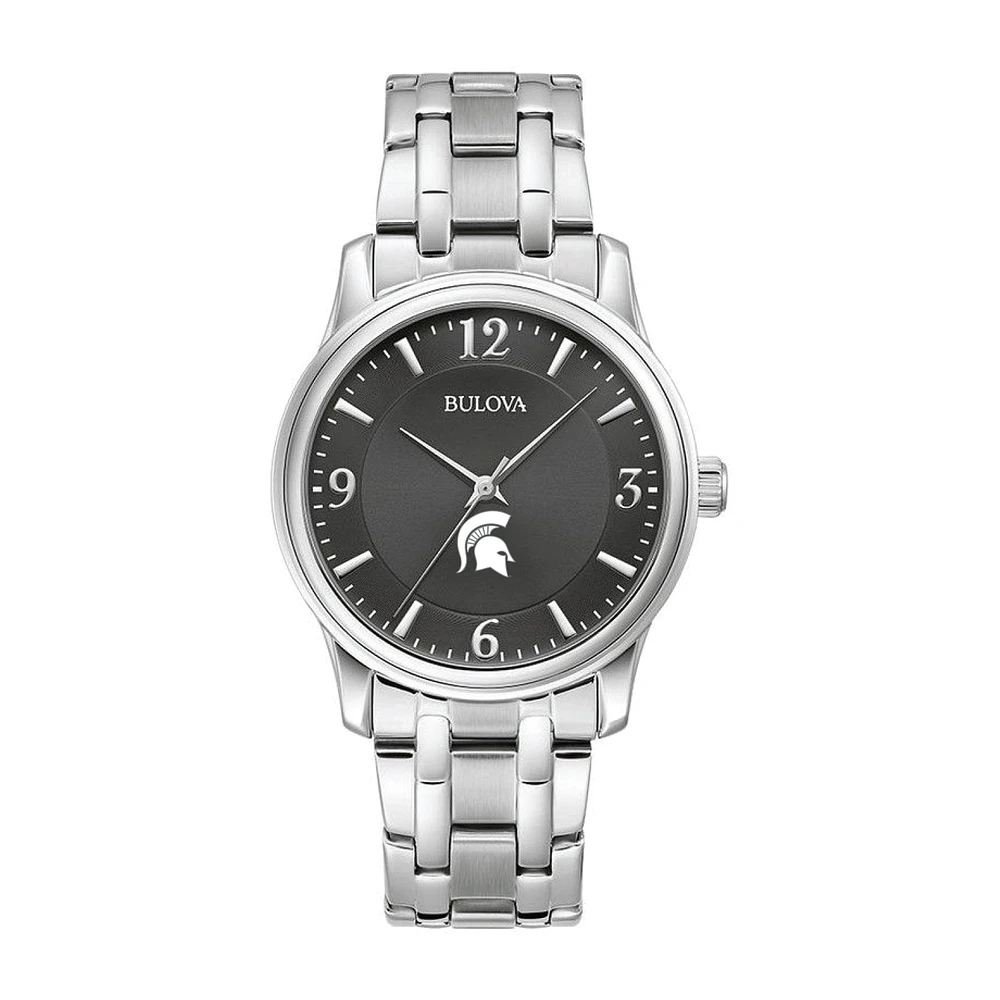 Men's Bulova Black Michigan State Spartans Stainless Steel Corporate Collection Watch