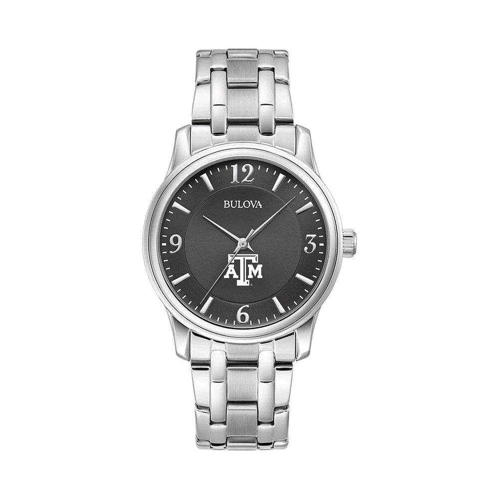 Men's Bulova Black Texas A&M Aggies Stainless Steel Corporate Collection Watch