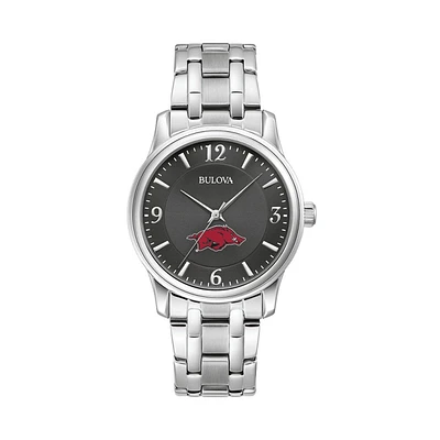 Men's Bulova Black Arkansas Razorbacks Stainless Steel Corporate Collection Watch
