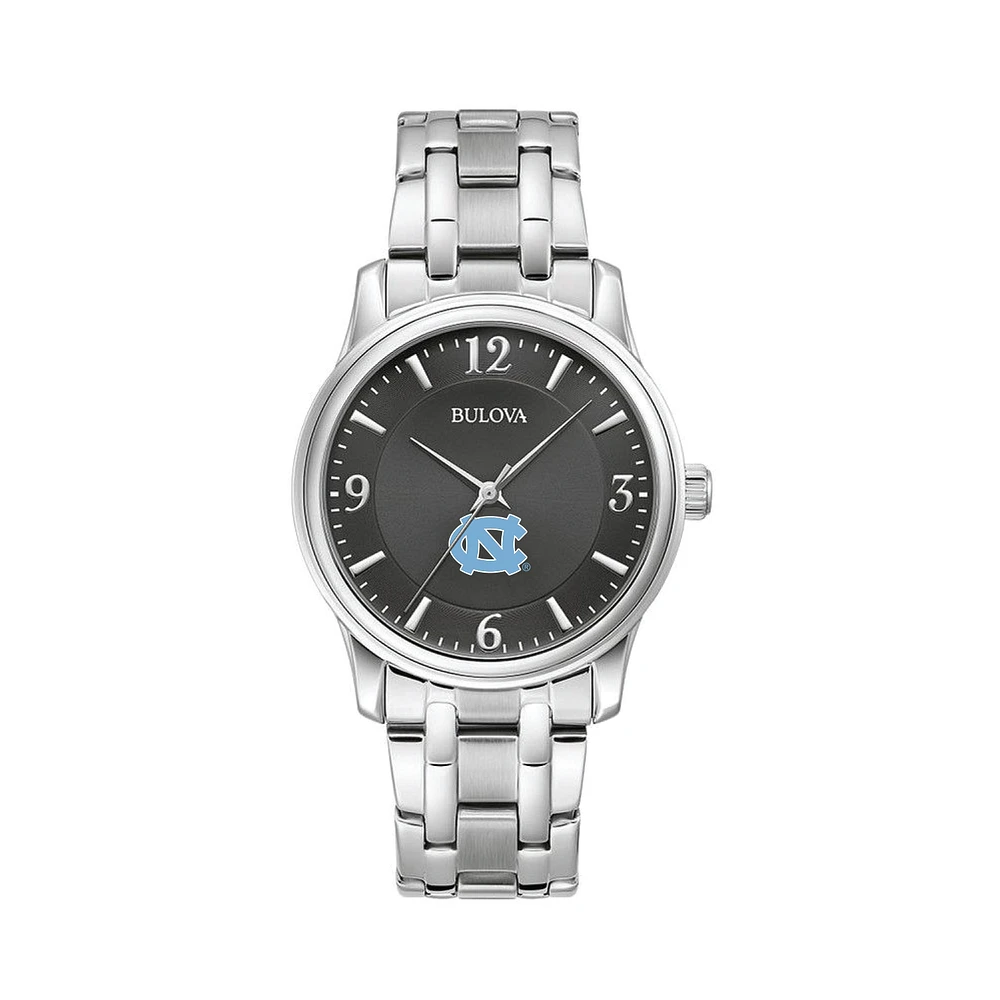 Men's Bulova Black North Carolina Tar Heels Stainless Steel Corporate Collection Watch