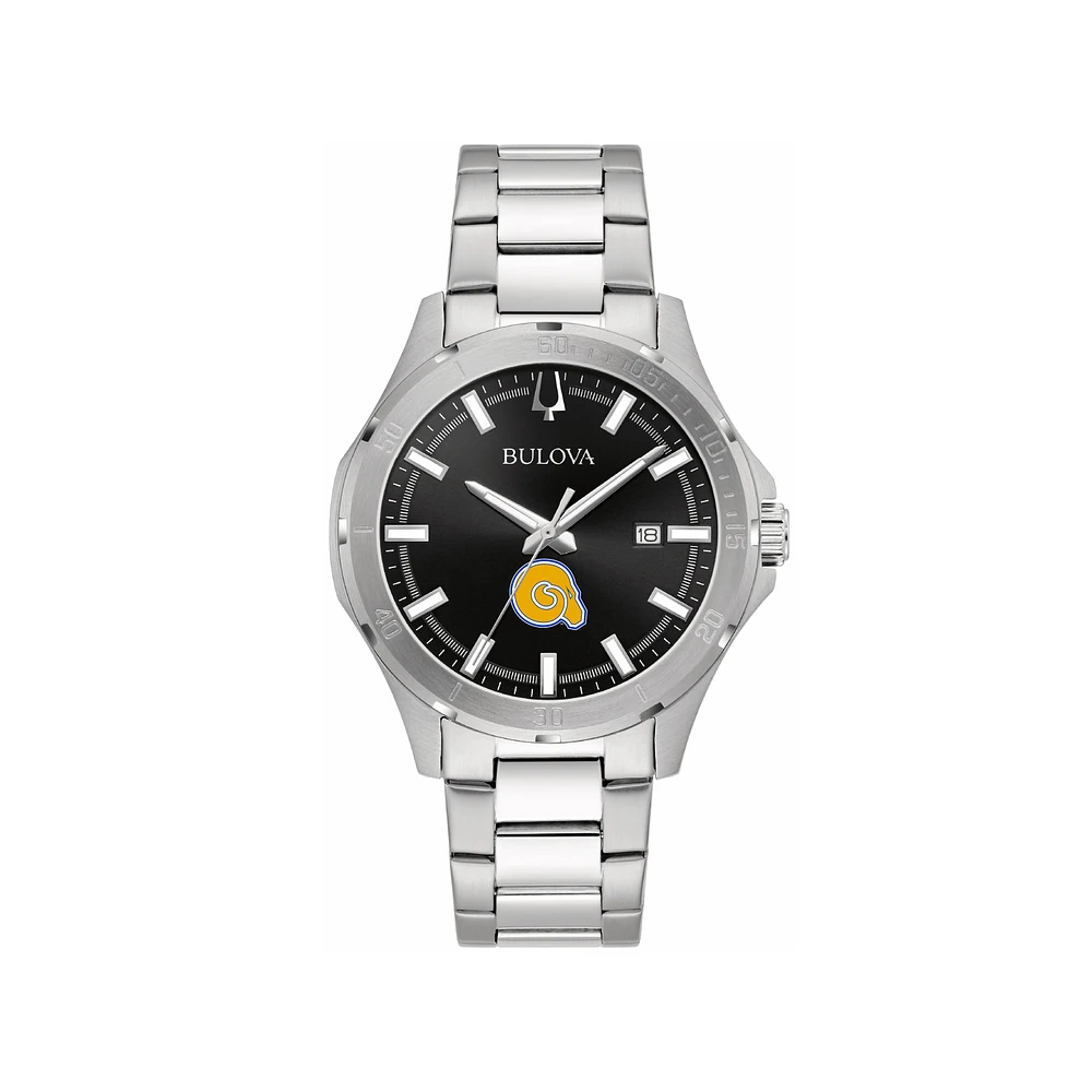 Men's Bulova Black Albany State Golden Rams Stainless Steel Classic Sport Watch