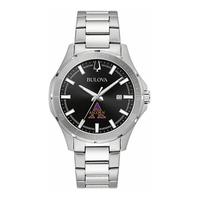 Men's Bulova Black Alcorn State Braves Stainless Steel Classic Sport Watch
