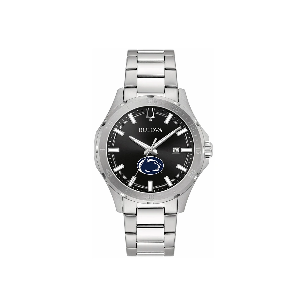 Men's Bulova Black Penn State Nittany Lions Stainless Steel Classic Sport Watch