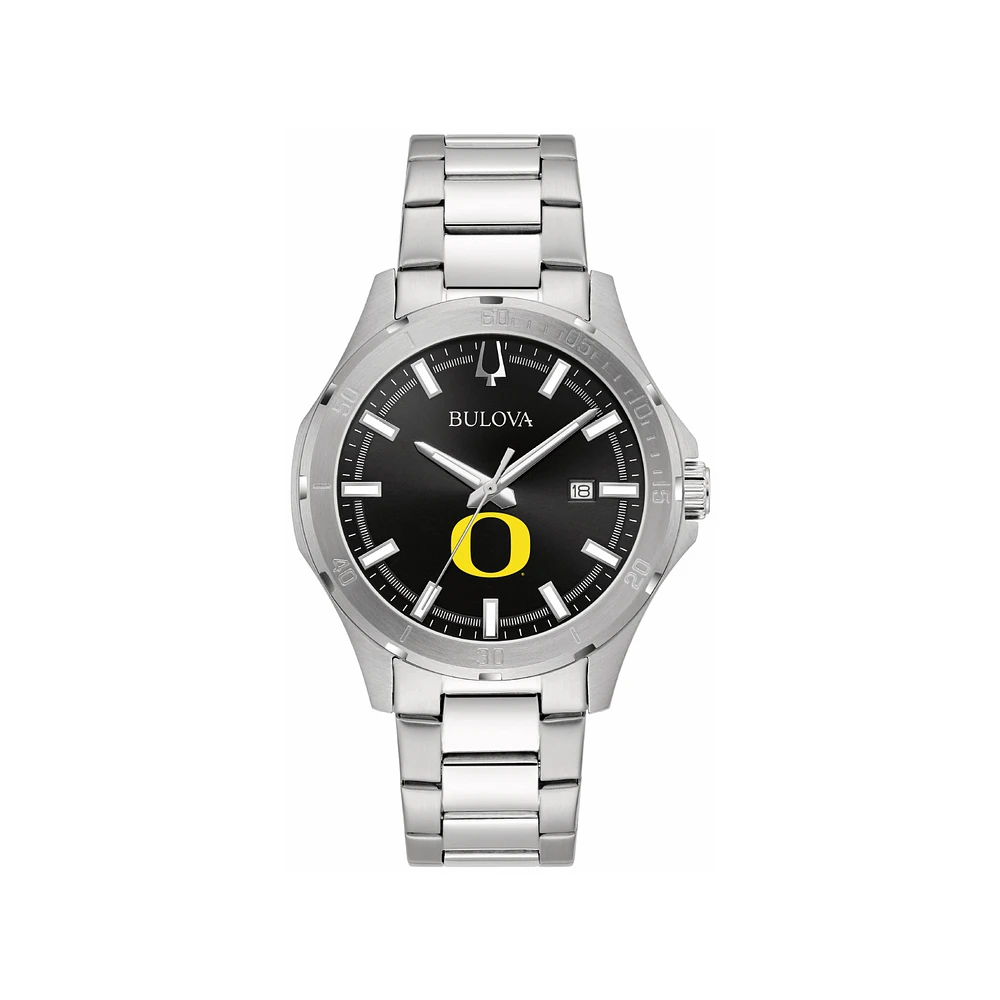 Men's Bulova Black Oregon Ducks Stainless Steel Classic Sport Watch