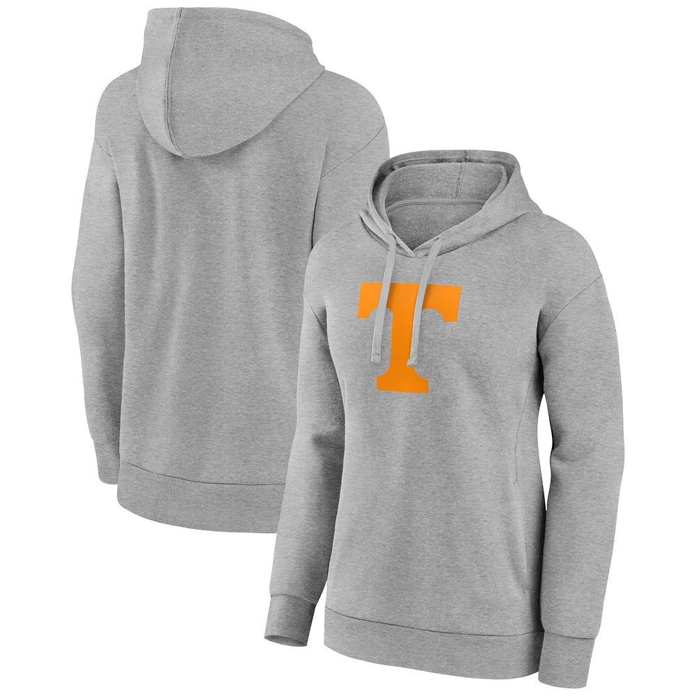 Women's Gray Tennessee Volunteers Primary Logo Pullover Hoodie