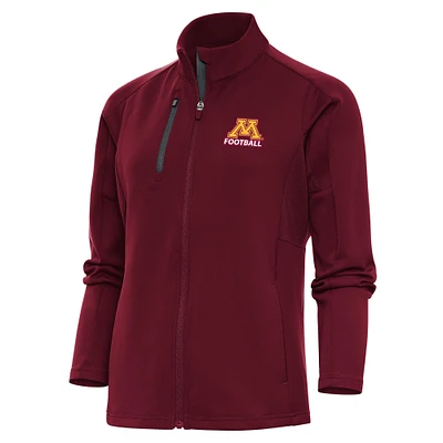 Women's Antigua Maroon Minnesota Golden Gophers Football Logo Generation Full-Zip Jacket