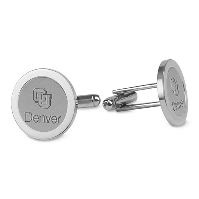 Men's Silver CU Denver Lynx Cufflinks