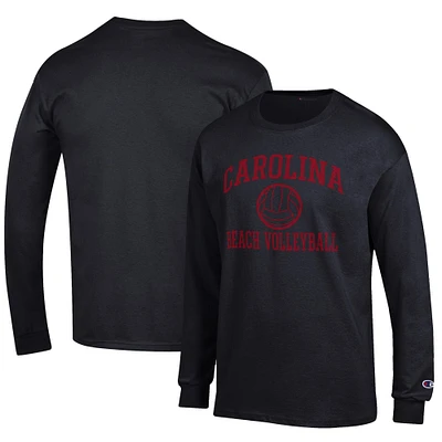 Men's Champion South Carolina Gamecocks Icon Beach Volleyball Powerblend Long Sleeve T-Shirt