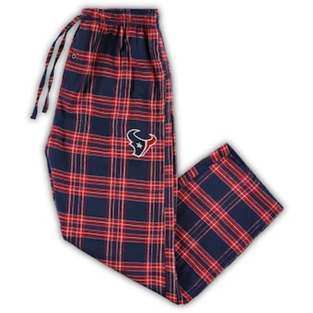 Men's Concepts Sport Navy/Red Houston Texans Big & Tall Flannel Sleep Set
