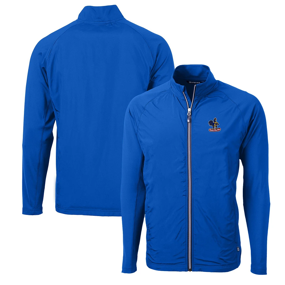Men's Cutter & Buck Royal Delaware Fightin' Blue Hens Adapt Eco Knit Hybrid Recycled Full-Zip Jacket