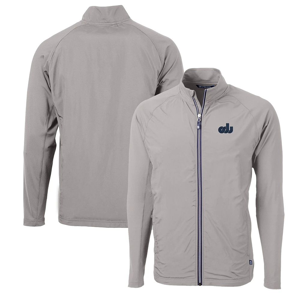 Men's Cutter & Buck Gray Old Dominion Monarchs Adapt Eco Knit Hybrid Recycled Full-Zip Jacket