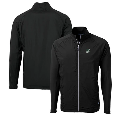 Men's Cutter & Buck Black Portland State Vikings Adapt Eco Knit Hybrid Recycled Full-Zip Jacket