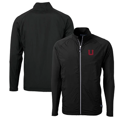 Men's Cutter & Buck Utah Utes Adapt Eco Knit Hybrid Recycled Full-Zip Jacket