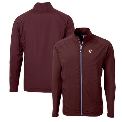 Men's Cutter & Buck Virginia Tech Hokies Adapt Eco Knit Hybrid Recycled Full-Zip Jacket