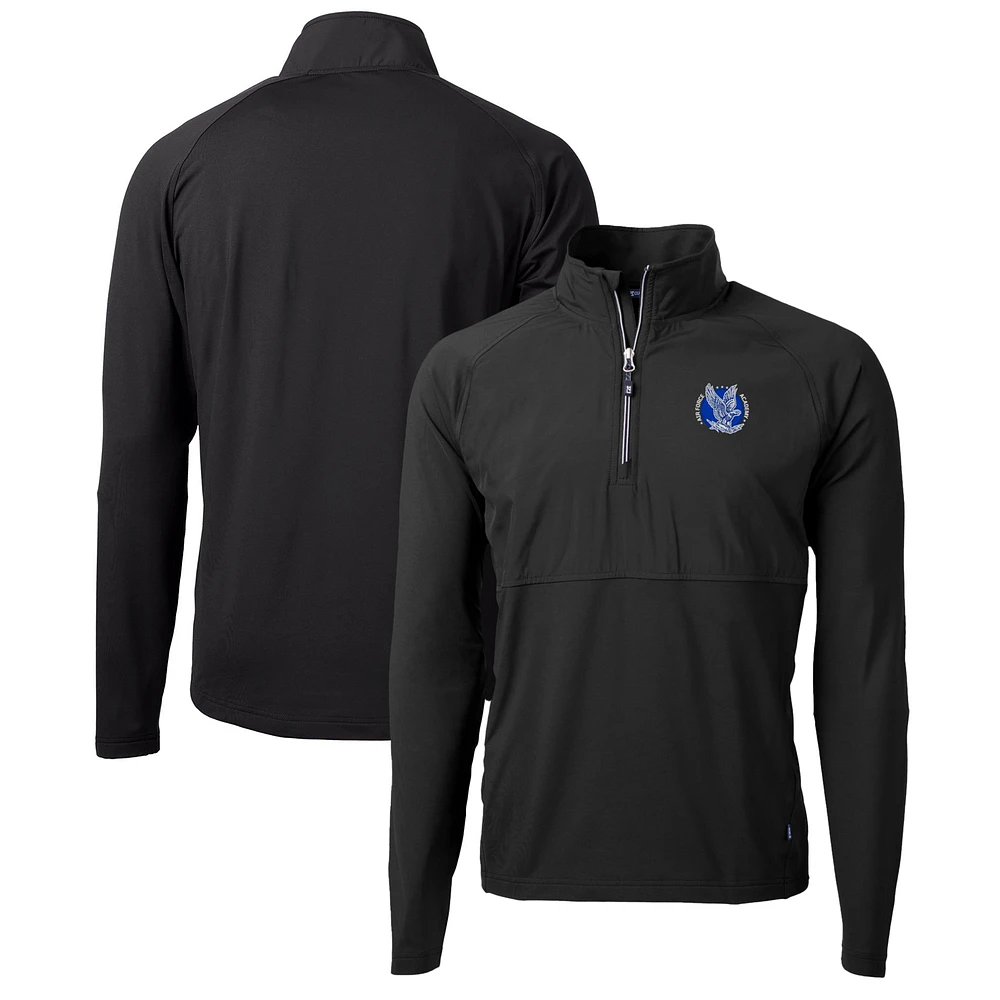 Men's Cutter & Buck Black Air Force Falcons Adapt Eco Knit Hybrid Recycled Full-Zip Logo Jacket
