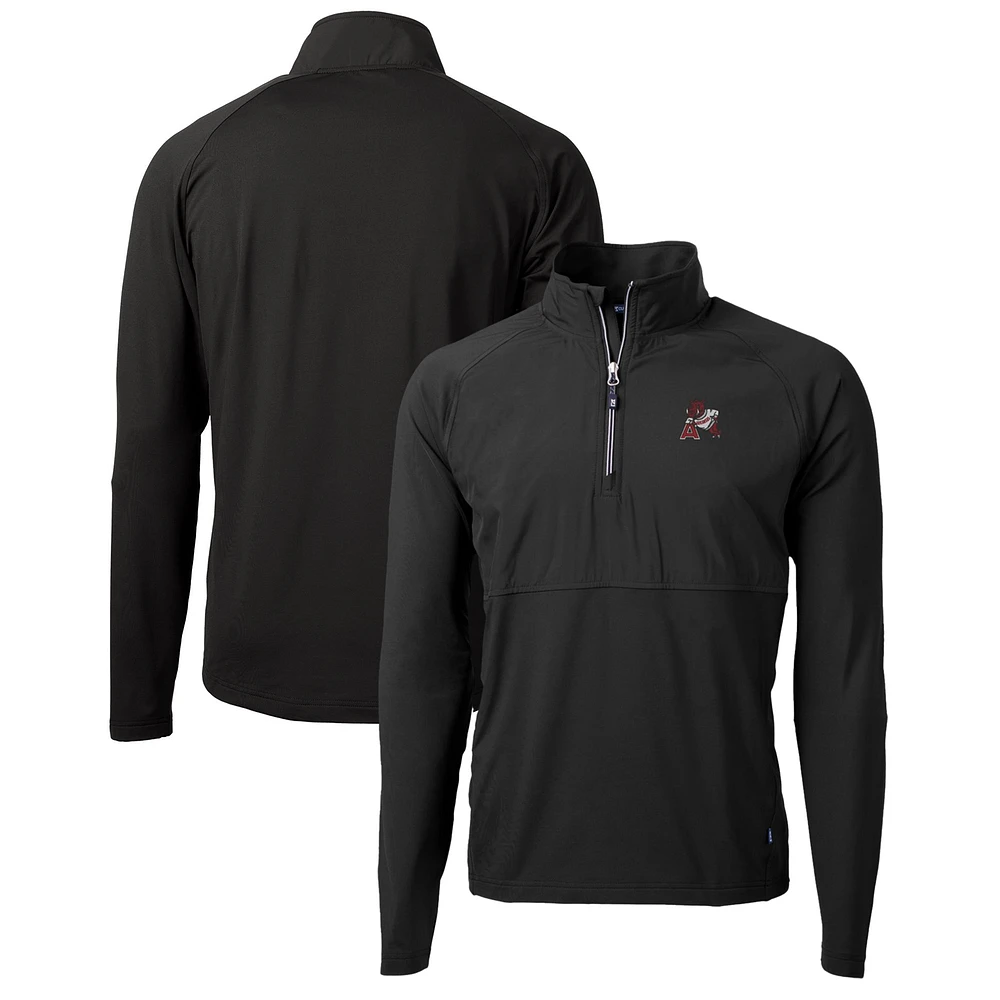 Men's Cutter & Buck Black Arkansas Razorbacks Adapt Eco Knit Hybrid Recycled Full-Zip Logo Jacket