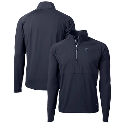 Men's Cutter & Buck Navy Georgetown Hoyas Adapt Eco Knit Hybrid Recycled Full-Zip Logo Jacket