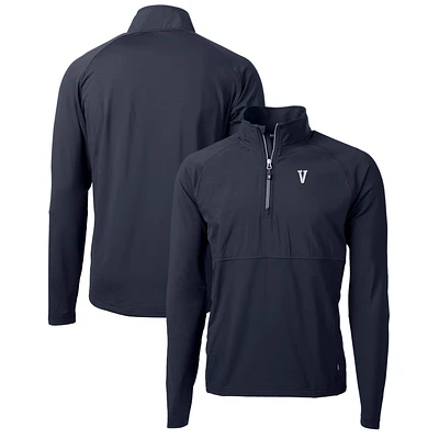 Men's Cutter & Buck Navy Villanova Wildcats Adapt Eco Knit Hybrid Recycled Full-Zip Logo Jacket