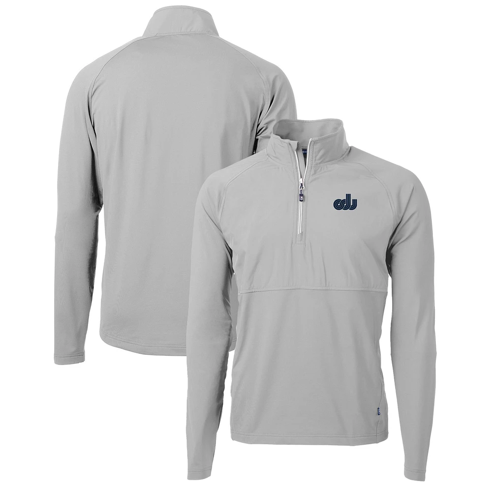 Men's Cutter & Buck Gray Old Dominion Monarchs Adapt Eco Knit Hybrid Recycled Quarter-Zip Pullover Top