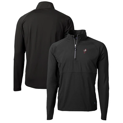 Men's Cutter & Buck Black Ohio State Buckeyes Adapt Eco Knit Hybrid Recycled Full-Zip Logo Jacket