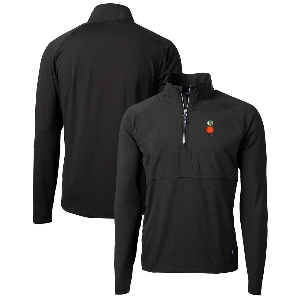 Men's Cutter & Buck Black UCF Knights Adapt Eco Knit Hybrid Recycled Full-Zip Logo Jacket