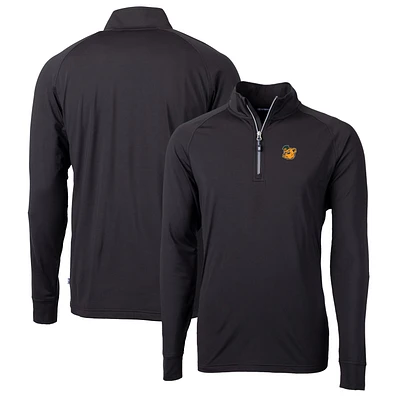 Men's Cutter & Buck Baylor Bears Adapt Eco Knit Stretch Recycled Quarter-Zip Pullover Top