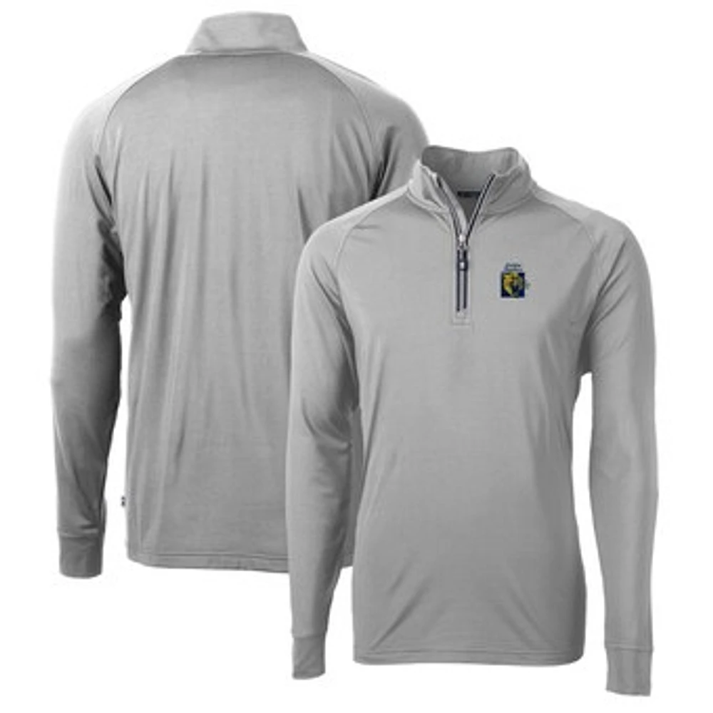 Men's Cutter & Buck FIU Panthers Adapt Eco Knit Stretch Recycled Quarter-Zip Pullover Top