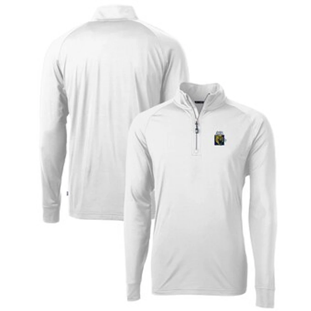 Men's Cutter & Buck FIU Panthers Adapt Eco Knit Stretch Recycled Quarter-Zip Pullover Top
