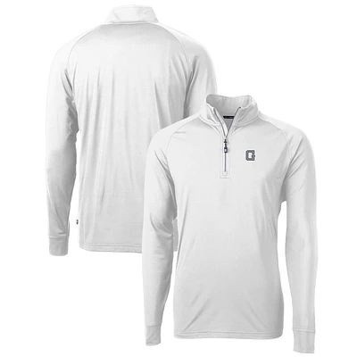 Men's Cutter & Buck Georgetown Hoyas Adapt Eco Knit Stretch Recycled Quarter-Zip Pullover Top