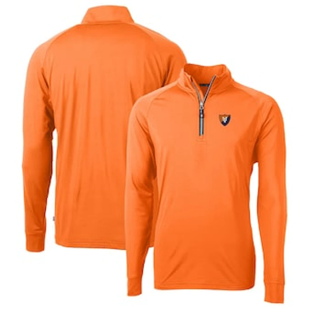 Men's Cutter & Buck Illinois Fighting Illini Adapt Eco Knit Stretch Recycled Quarter-Zip Pullover Top