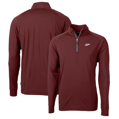Men's Cutter & Buck New Mexico State Aggies Adapt Eco Knit Stretch Recycled Quarter-Zip Pullover Top