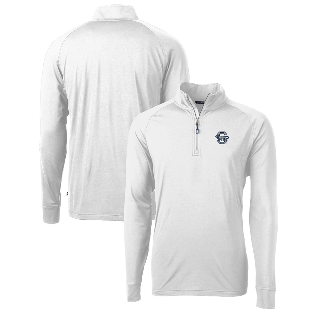 Men's Cutter & Buck Penn State Nittany Lions Adapt Eco Knit Stretch Recycled Quarter-Zip Pullover Top