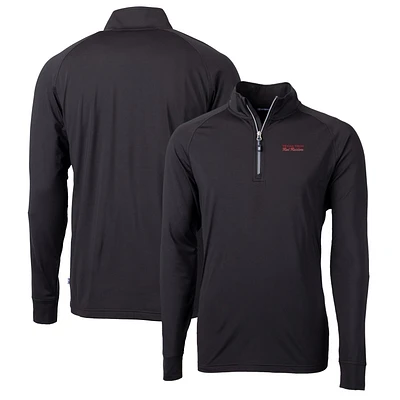 Men's Cutter & Buck Black Texas Tech Red Raiders Adapt Eco Knit Stretch Recycled Quarter-Zip Pullover Top