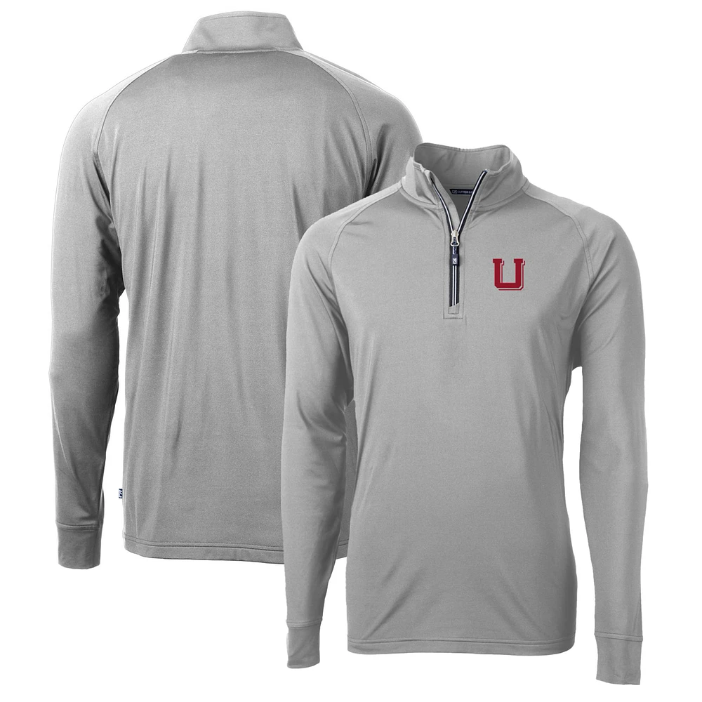 Men's Cutter & Buck Utah Utes Adapt Eco Knit Stretch Recycled Quarter-Zip Pullover Top