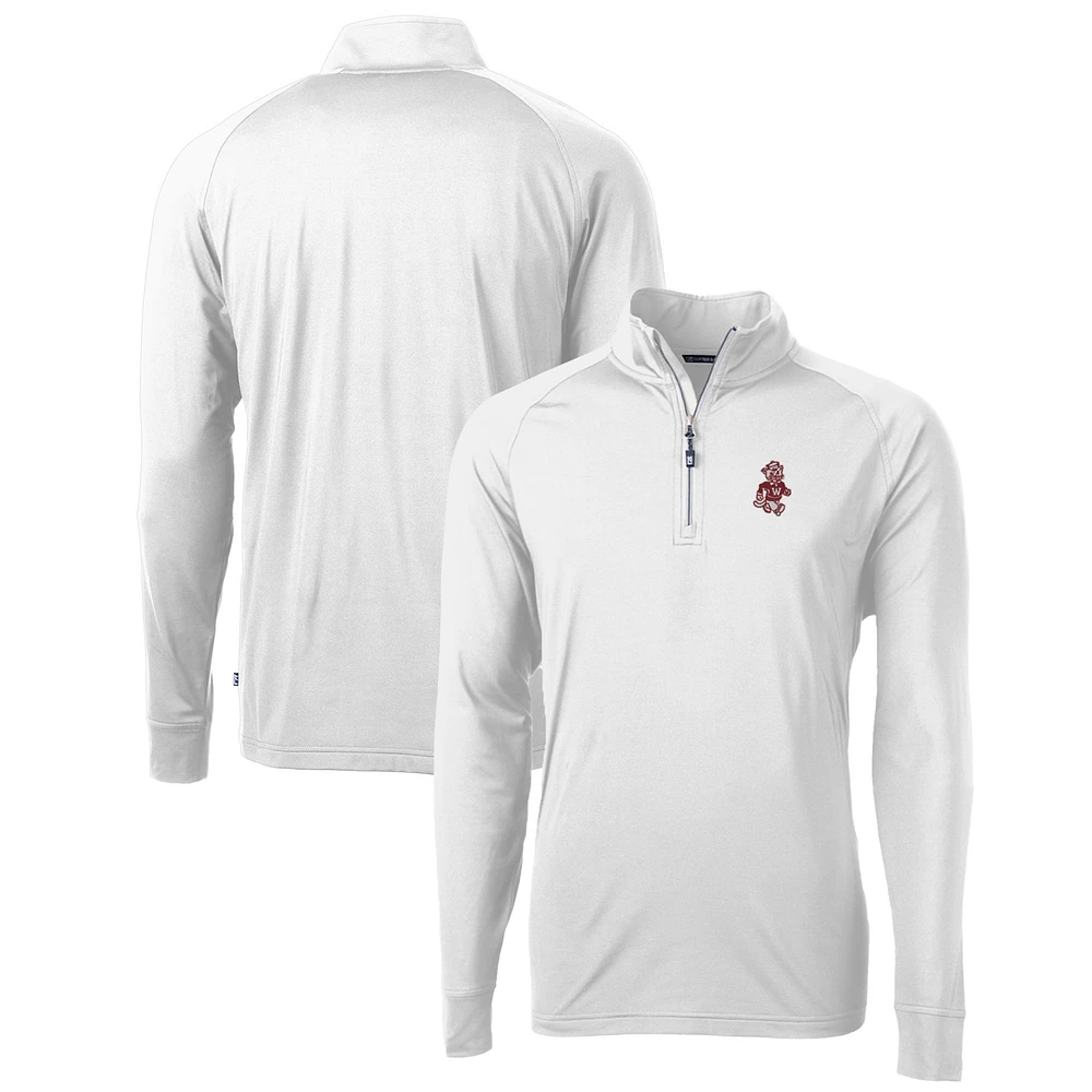 Men's Cutter & Buck Washington State Cougars Adapt Eco Knit Stretch Recycled Quarter-Zip Pullover Top