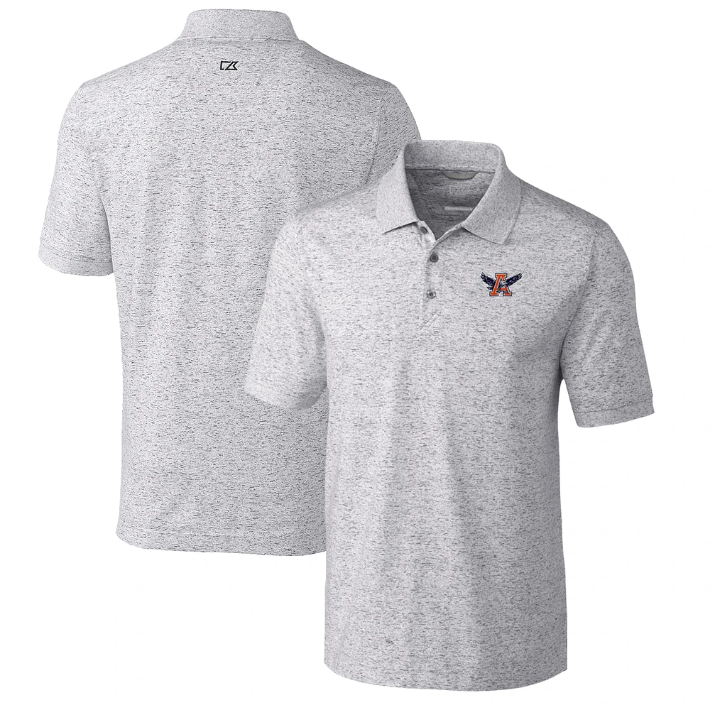 Men's Cutter & Buck Steel Auburn Tigers Advantage Space Dye Tri-Blend Polo