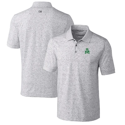 Men's Cutter & Buck Steel Marshall Thundering Herd Advantage Space Dye Tri-Blend Polo