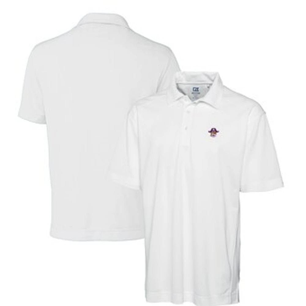 Men's Cutter & Buck White ECU Pirates DryTec Genre Textured Solid Polo