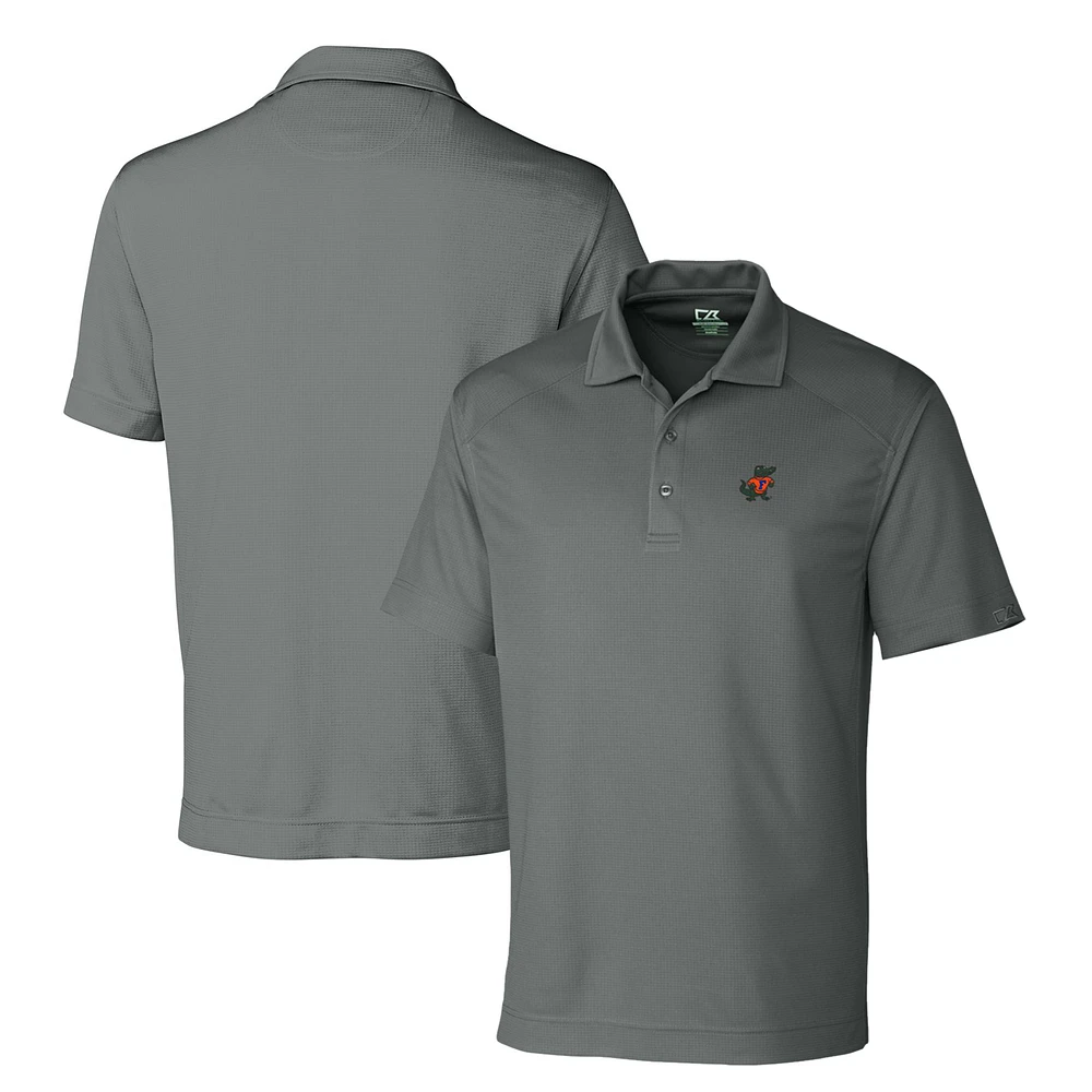 Men's Cutter & Buck Steel Florida Gators DryTec Genre Textured Solid Polo