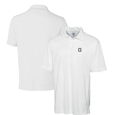 Men's Cutter & Buck White Georgetown Hoyas DryTec Genre Textured Solid Polo