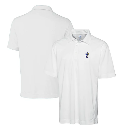 Men's Cutter & Buck White Kansas Jayhawks DryTec Genre Textured Solid Polo