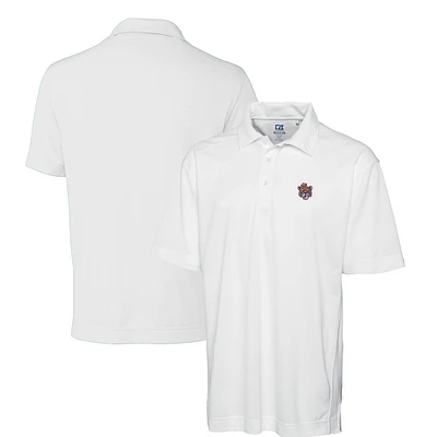 Men's Cutter & Buck White LSU Tigers DryTec Genre Textured Solid Polo
