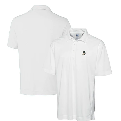 Men's Cutter & Buck White Michigan State Spartans DryTec Genre Textured Solid Polo