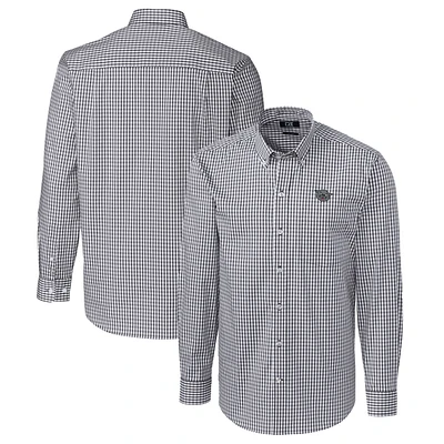 Men's Cutter & Buck Charcoal Cincinnati Bearcats Easy Care Stretch Gingham Long Sleeve Button-Down Shirt