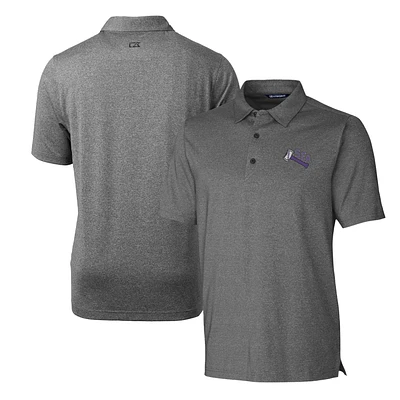 Men's Cutter & Buck Heather Charcoal Stephen F Austin Lumberjacks Forge Stretch Polo